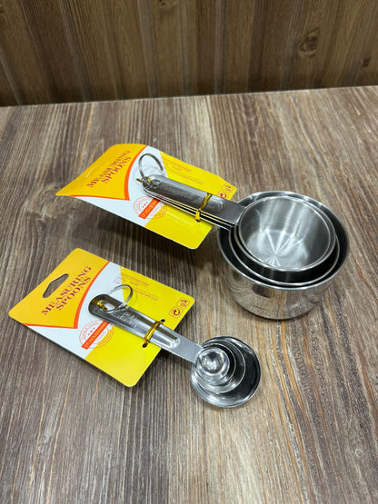 CF Housewares Stainless Steel Measuring Cups and Spoons Set - Professional Quality