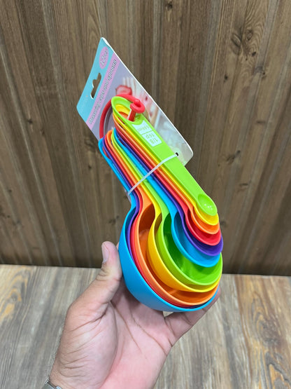Lurwin 12-Piece Rainbow Measuring Cups and Spoons Set