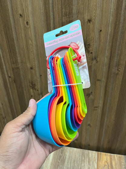 Lurwin 12-Piece Rainbow Measuring Cups and Spoons Set