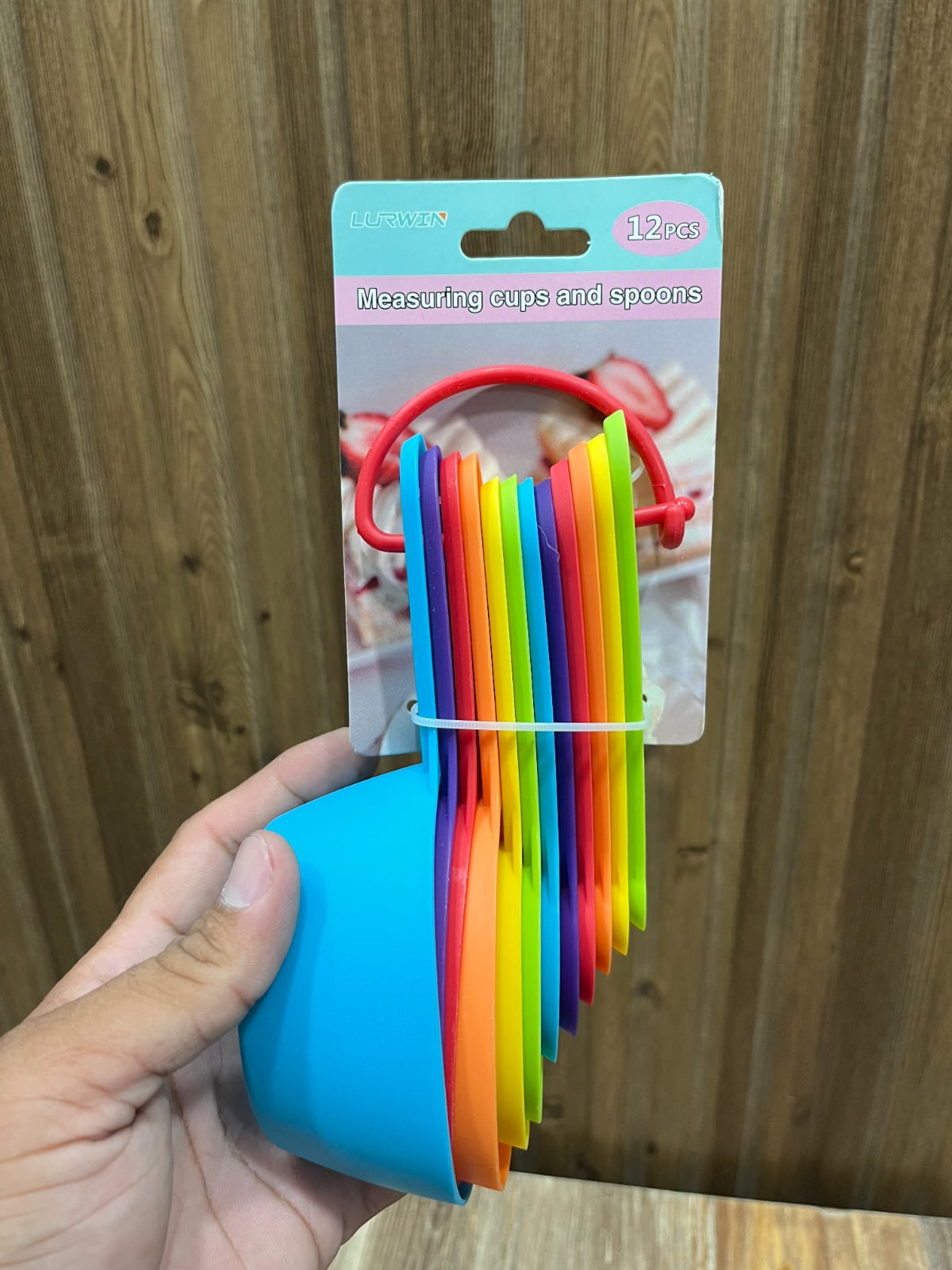 Lurwin 12-Piece Rainbow Measuring Cups and Spoons Set