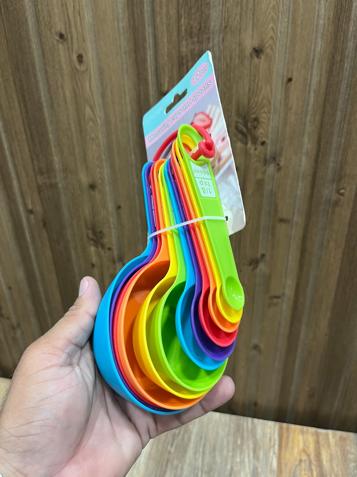Lurwin 12-Piece Rainbow Measuring Cups and Spoons Set