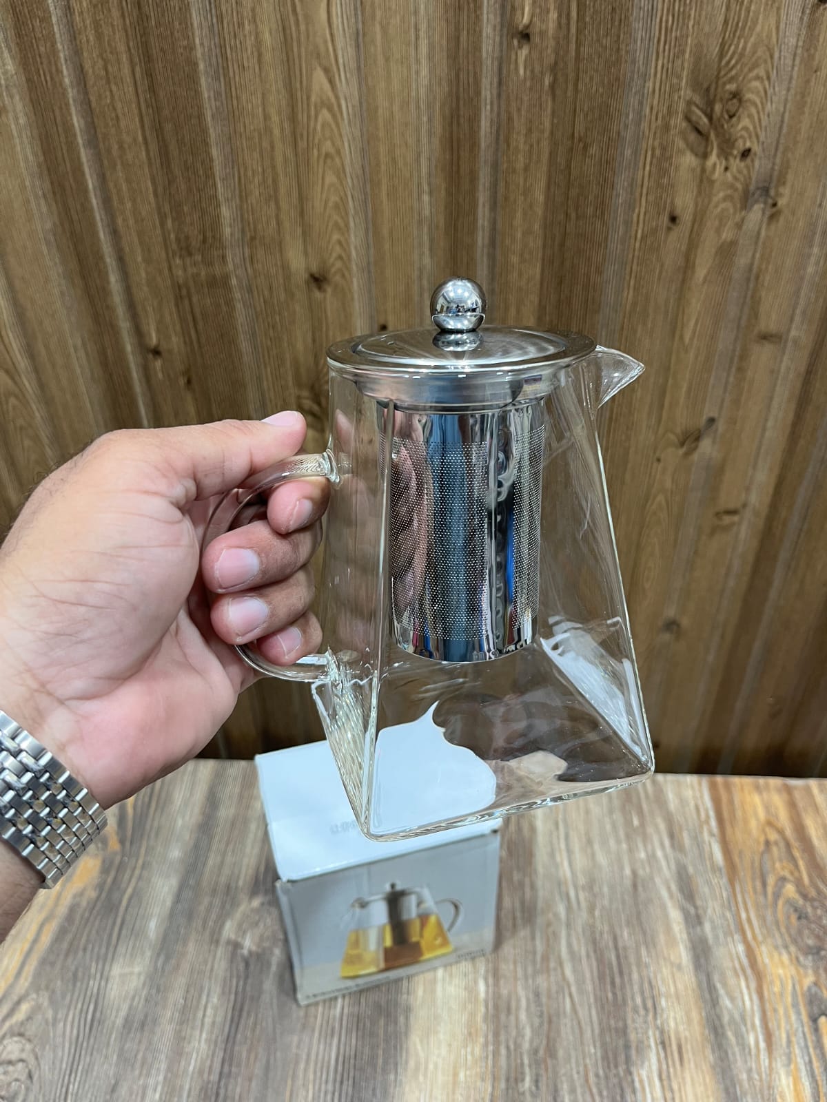 950ml Glass Teapot with Stainless Steel Infuser - Heat-Resistant Loose Leaf Tea Maker