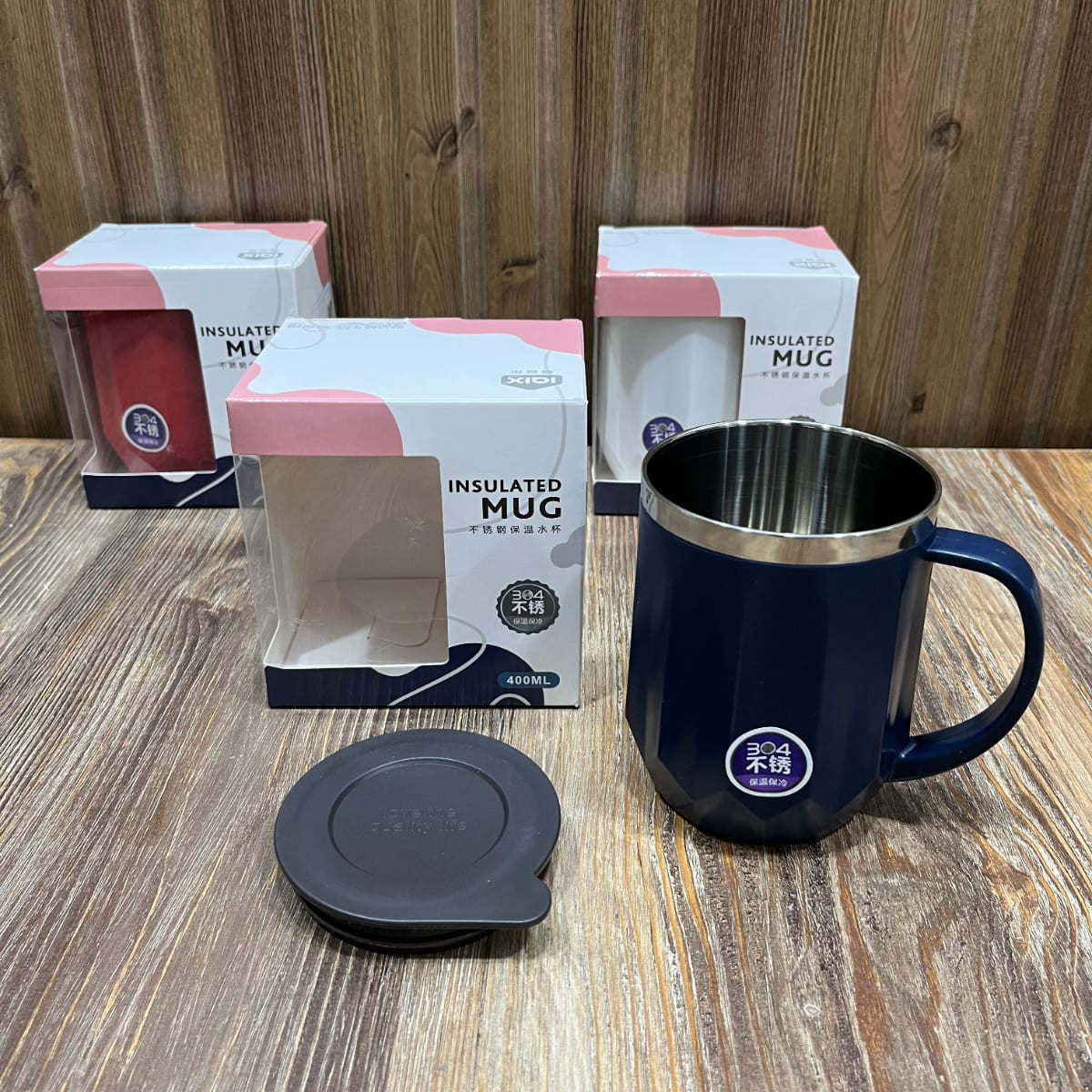 304 Stainless Steel Insulated Mug with Lid – 400ml