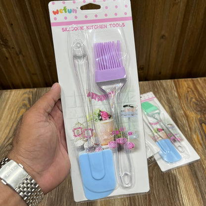 Wefun Silicone Basting Brush & Spatula Set