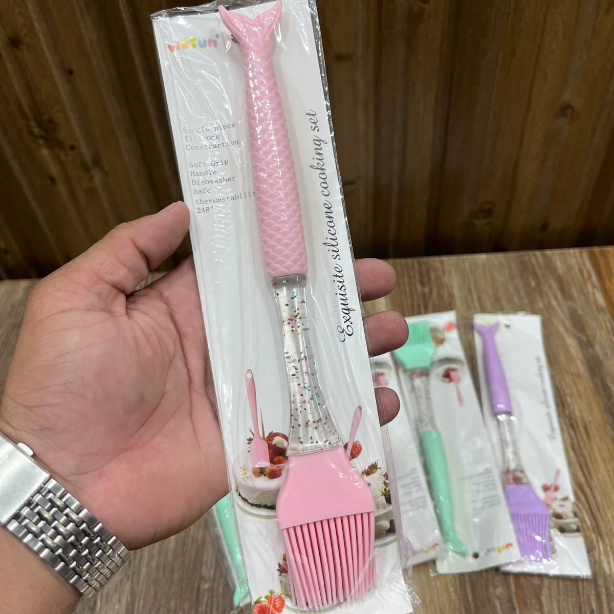 Mermaid Tail Silicone Basting Brush - Heat-Resistant Kitchen Pastry Brush