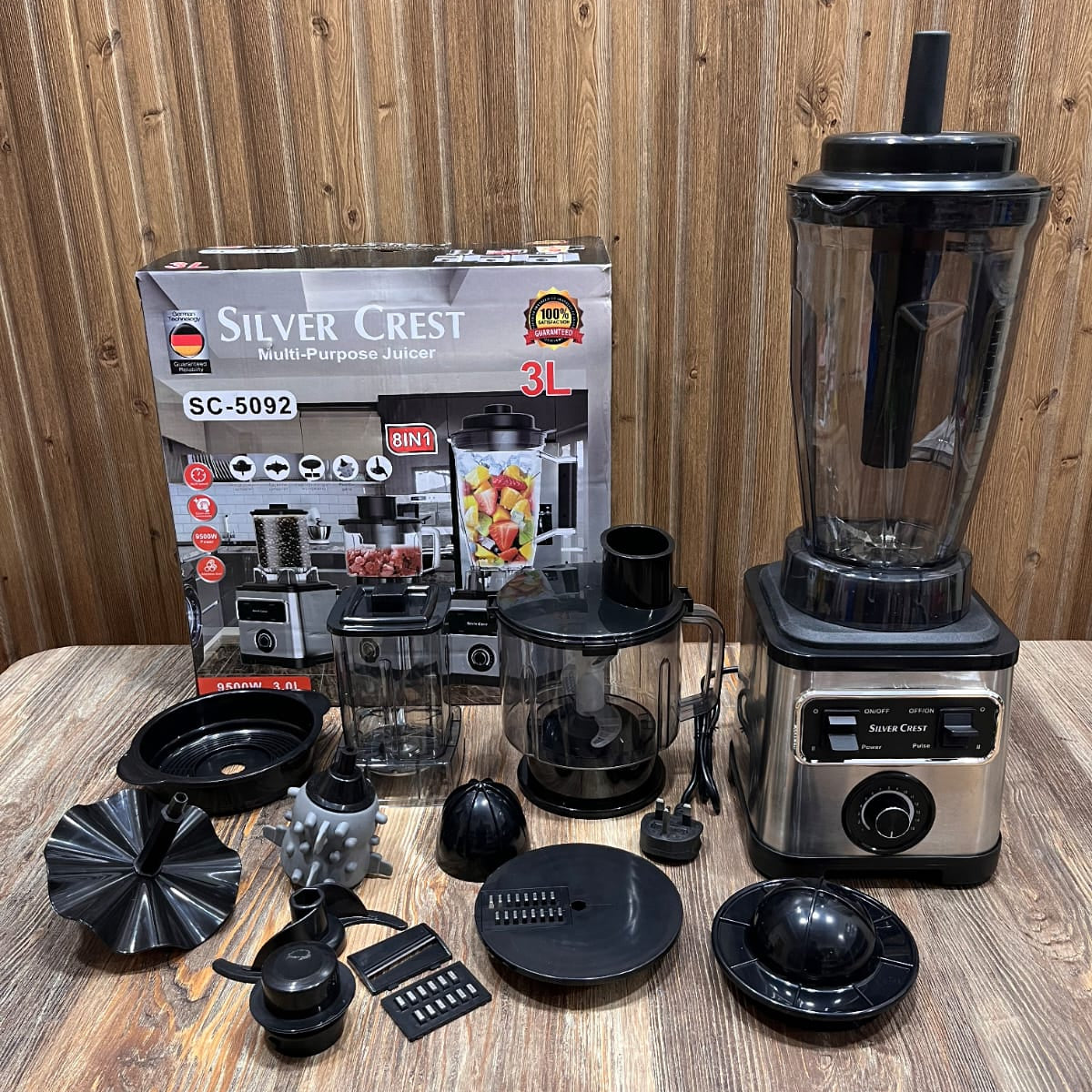 Silver Crest SC-5092 8 in 1 Multi-Purpose Juicer & Food Processor 3L, 9500W German Technology