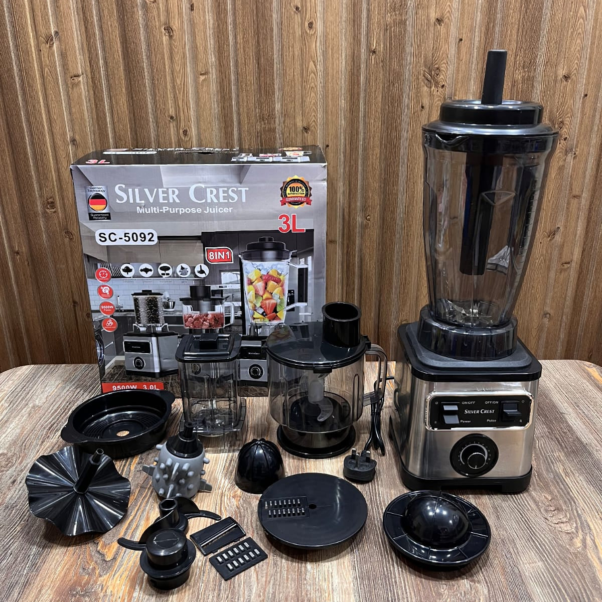 Silver Crest SC-5092 8 in 1 Multi-Purpose Juicer & Food Processor 3L, 9500W German Technology