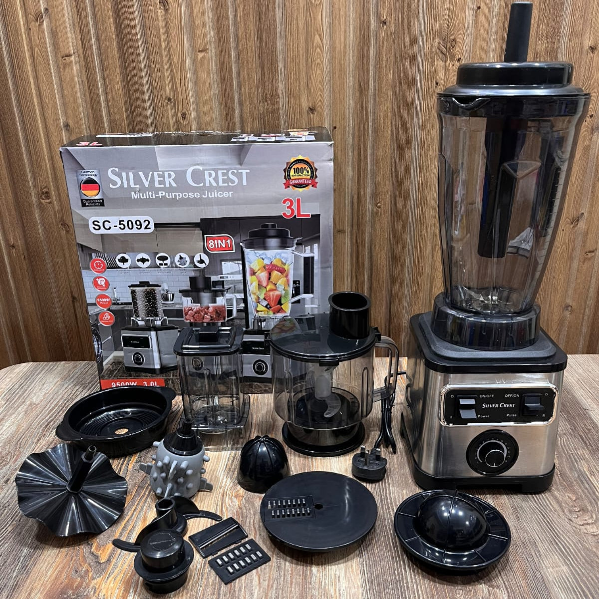 Silver Crest SC-5092 8 in 1 Multi-Purpose Juicer & Food Processor 3L, 9500W German Technology