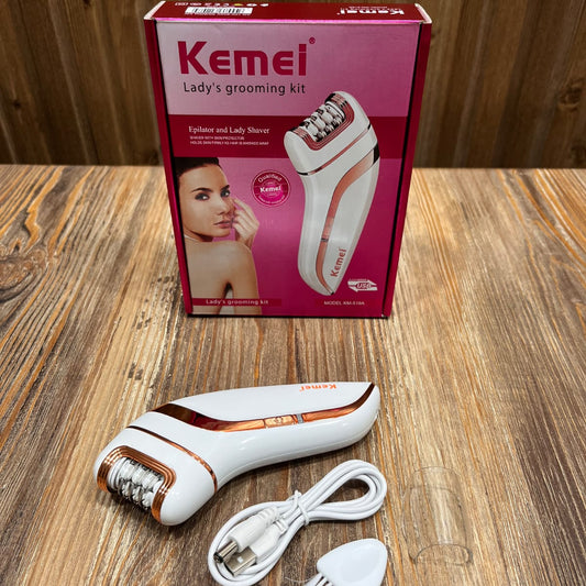 Kemei KM-519A Lady's Grooming Kit – 2 in 1 Epilator & Lady Shaver with Skin Protector
