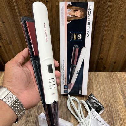 Rowenta Ionic 3D Volume Hair Straightener – Ceramic Flat Iron with Digital Display