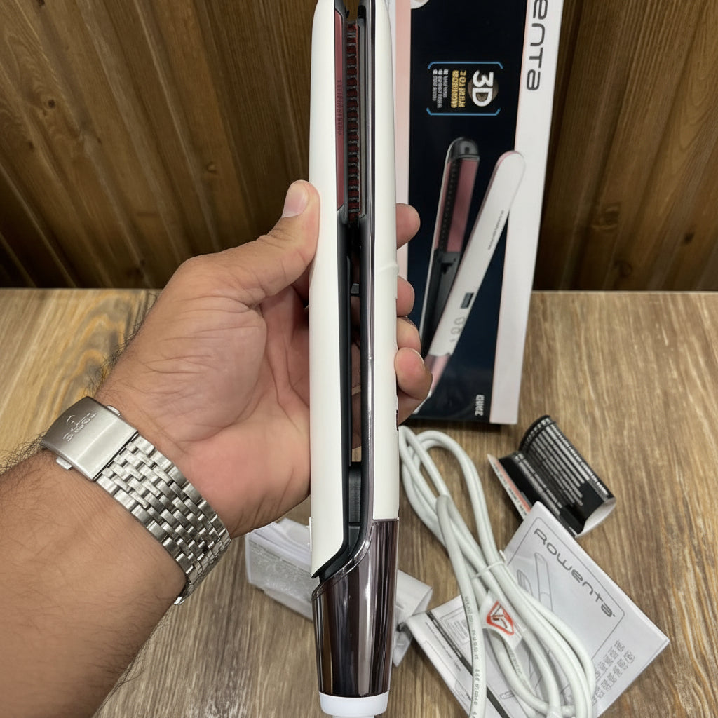 Rowenta Ionic 3D Volume Hair Straightener – Ceramic Flat Iron with Digital Display