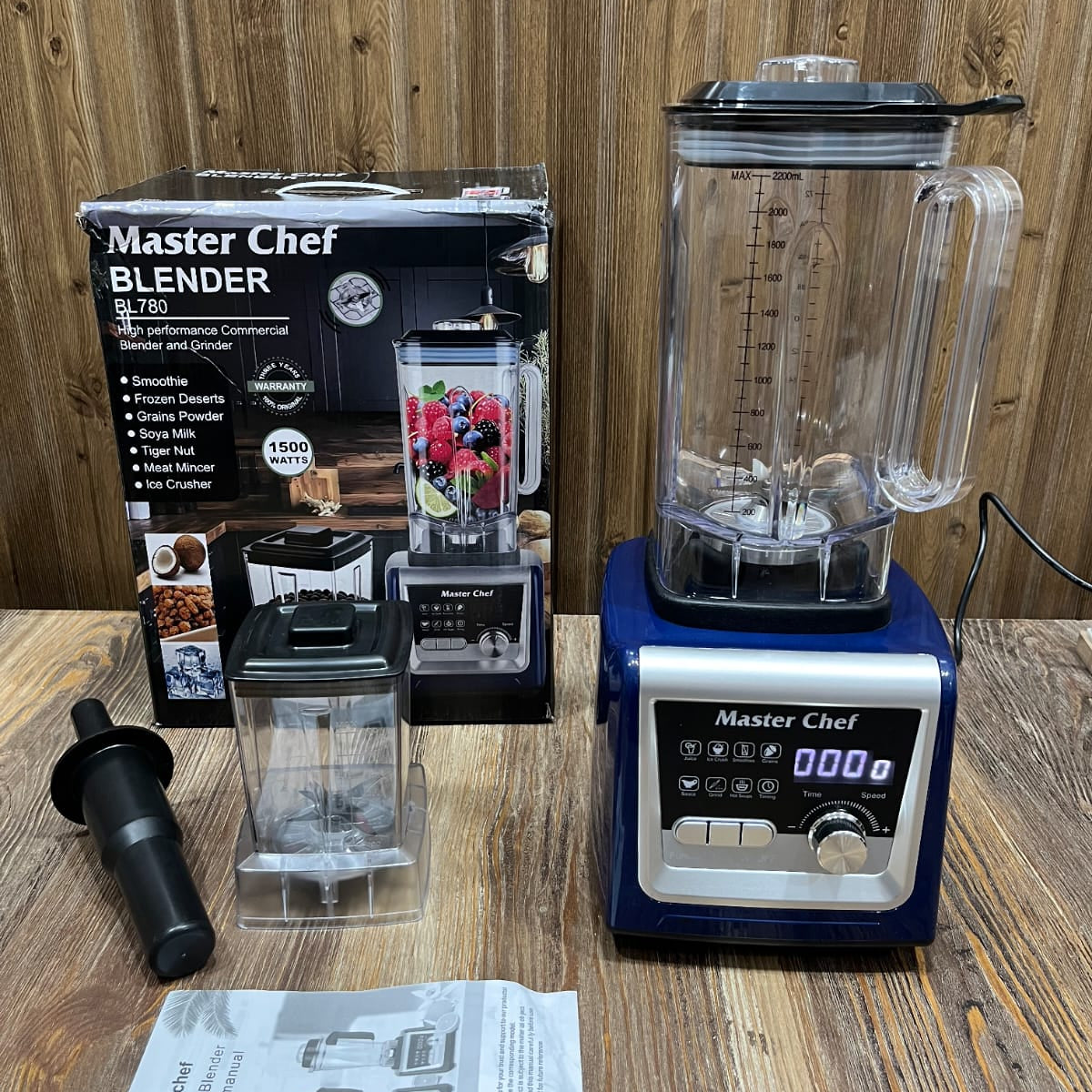 Master Chef BL780 High Performance Commercial Blender &amp; Grinder – 1500W Ice Crusher &amp; Smoothie Maker