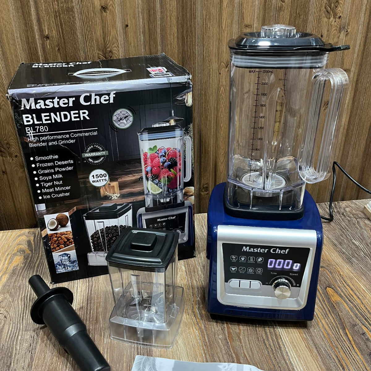 Master Chef BL780 High Performance Commercial Blender &amp; Grinder – 1500W Ice Crusher &amp; Smoothie Maker