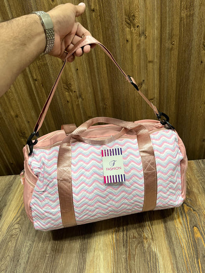 Fashion Quilted Duffel Bag with Sequin Bow Patch