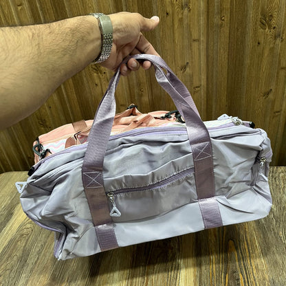 Fashion Quilted Duffel Bag with Sequin Bow Patch
