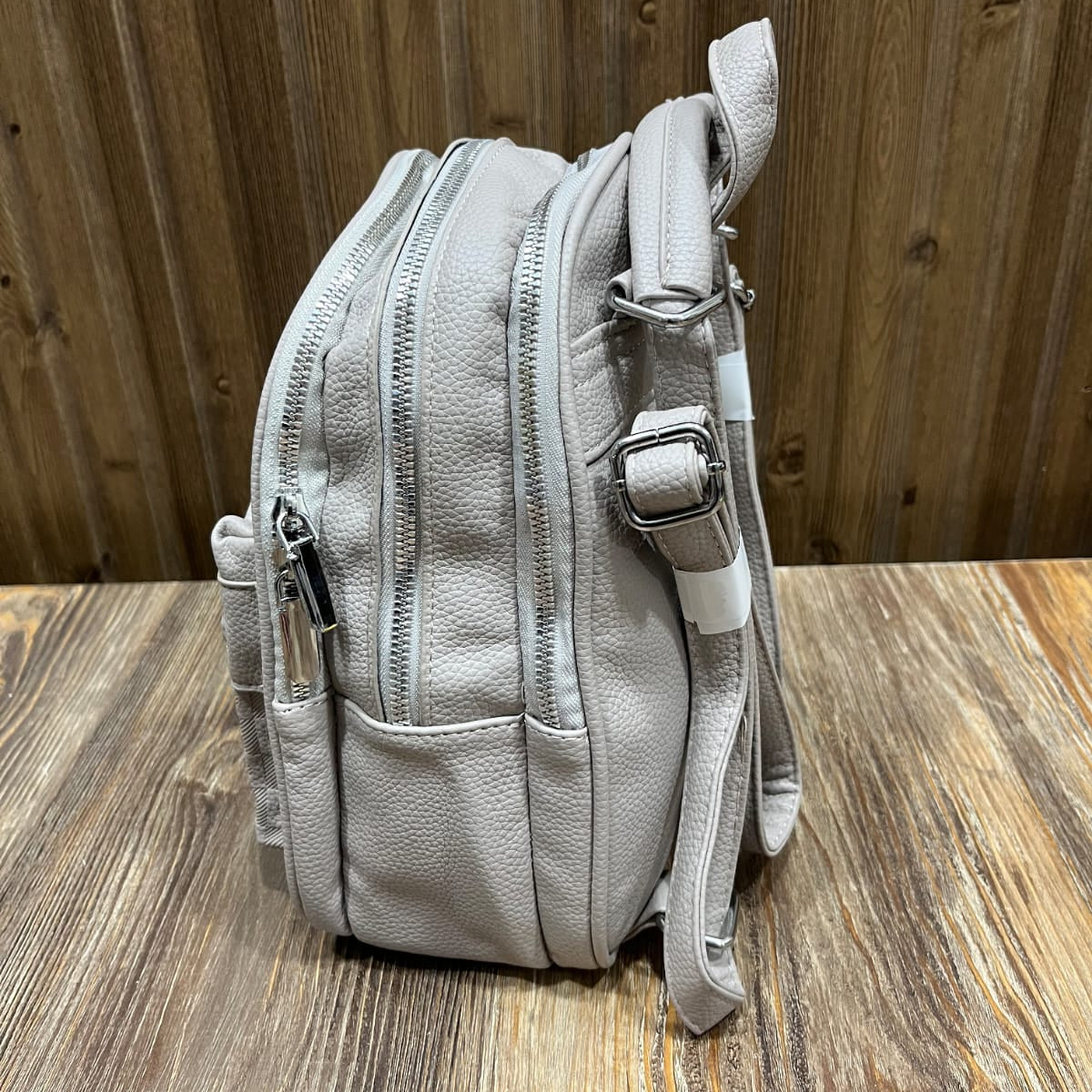 White PU Leather Backpack for Women – Cute Teddy Bear Charm Backpack with Extra Detachable Strap