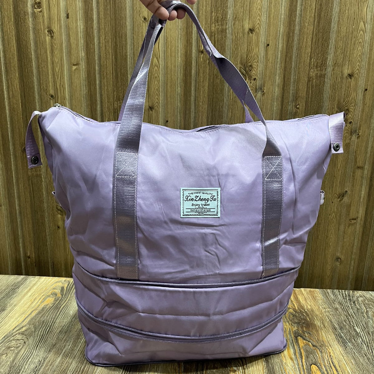 Extra Large Expandable Foldable Travel Bag for Women – Waterproof Duffle Bag in 3 Colors (Purple, Pink, Grey)
