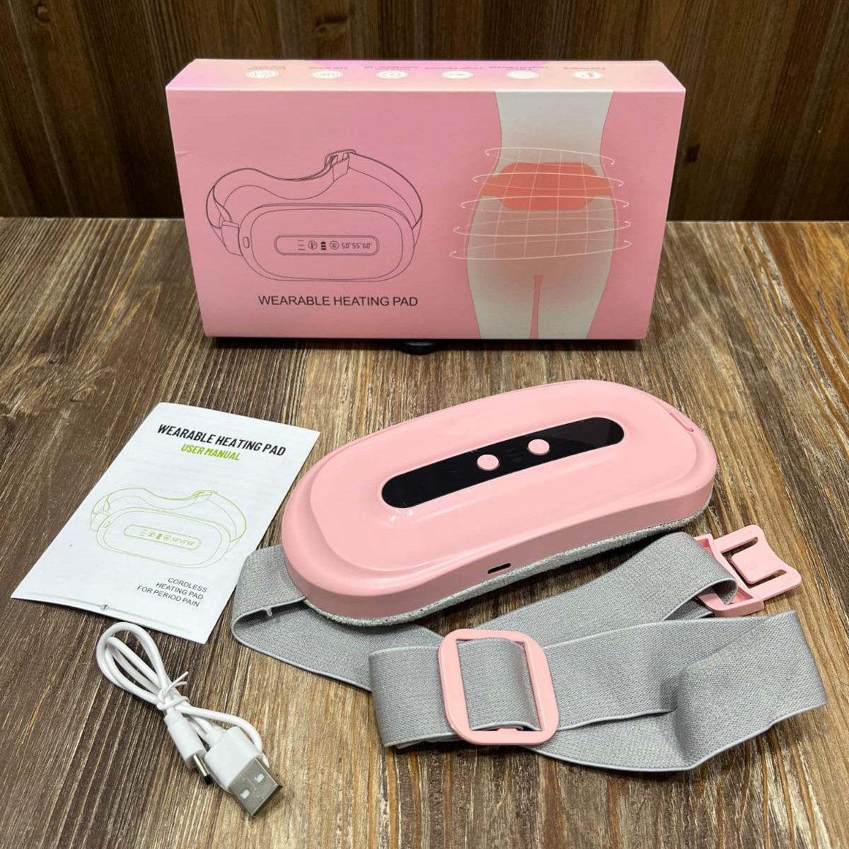 Cordless Wearable Heating Pad – Adjustable Temperature Belt for Period Pain & Cramps Relief
