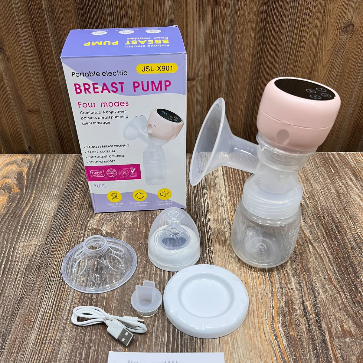 JSL-X901 Portable Electric Breast Pump with 4 Modes & USB Rechargeable Battery