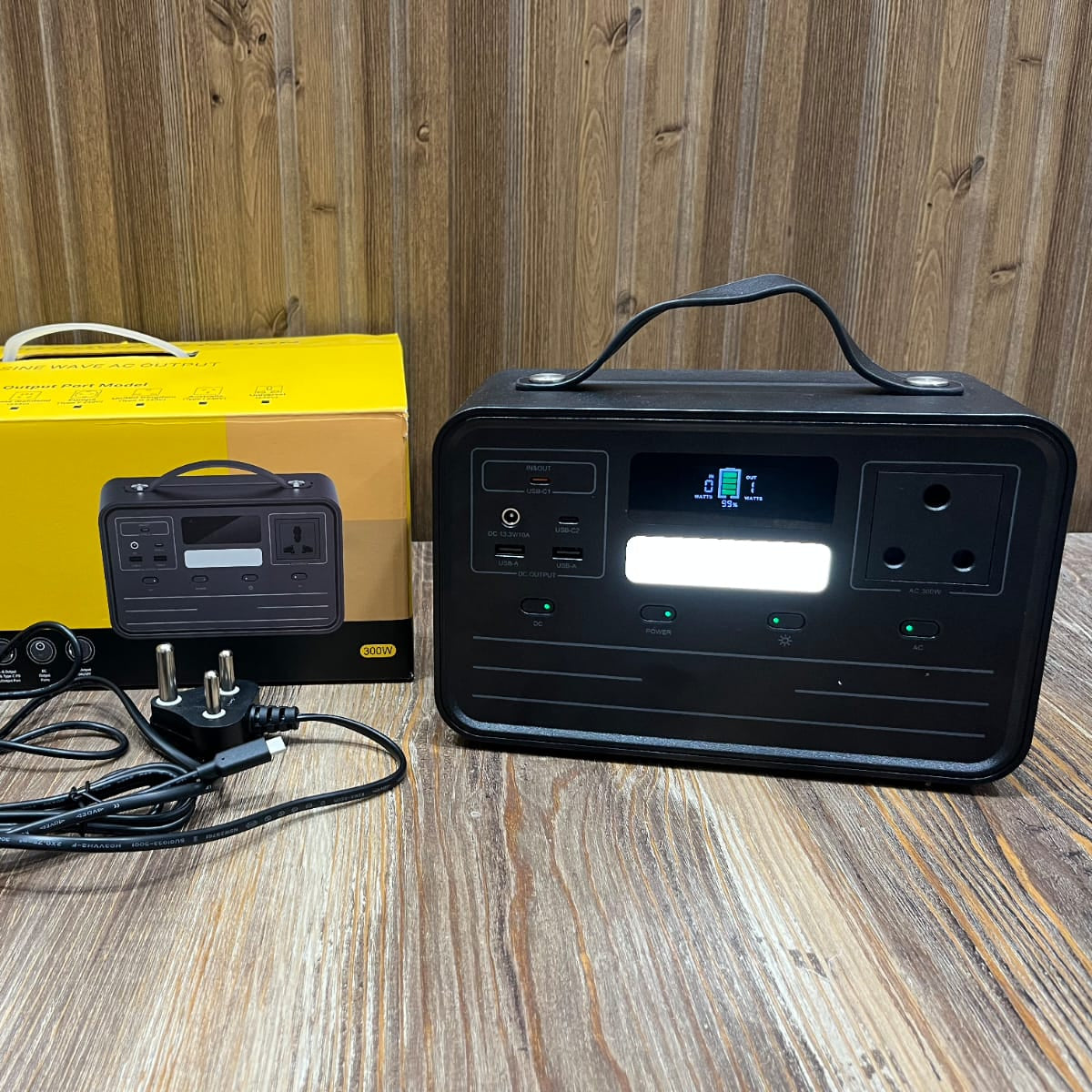 300W Portable Power Station 230Wh | Rechargeable AC/DC Solar Generator Battery Backup for Home, Camping, and Load Shedding
