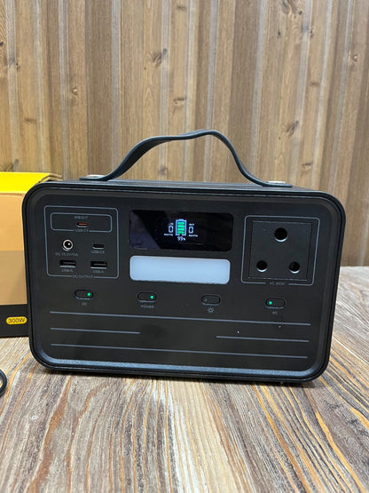 300W Portable Power Station 230Wh | Rechargeable AC/DC Solar Generator Battery Backup for Home, Camping, and Load Shedding