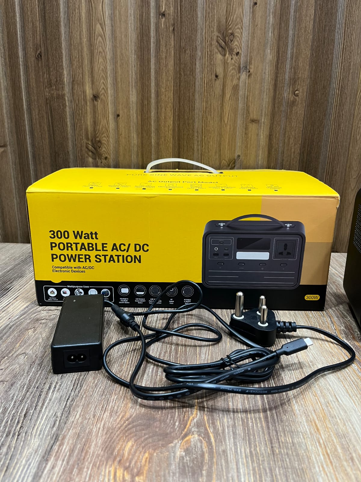 300W Portable Power Station 230Wh | Rechargeable AC/DC Solar Generator Battery Backup for Home, Camping, and Load Shedding