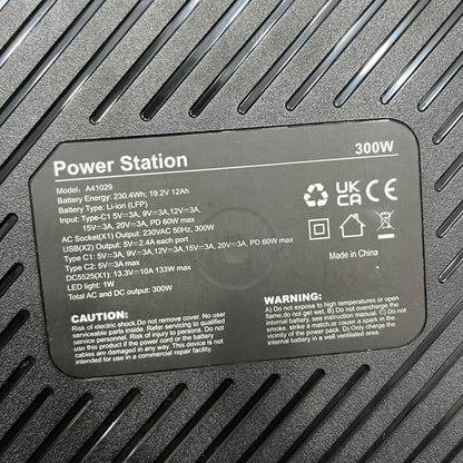 300W Portable Power Station 230Wh | Rechargeable AC/DC Solar Generator Battery Backup for Home, Camping, and Load Shedding