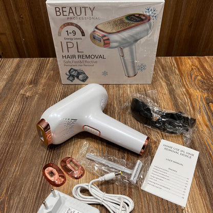 Beauty Professional IPL Hair Removal Device – 9 Energy Levels, Safe & Permanent Hair Reduction