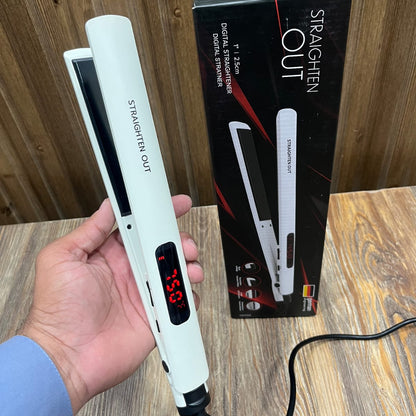 Straighten Out Digital Hair Straightener – 1" Ceramic Flat Iron with LED Display
