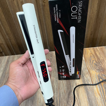 Straighten Out Digital Hair Straightener – 1" Ceramic Flat Iron with LED Display