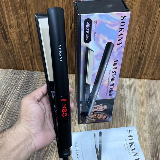 SOKANY Hair Straightening Brush – 2-in-1 Styling Brush & Straightener