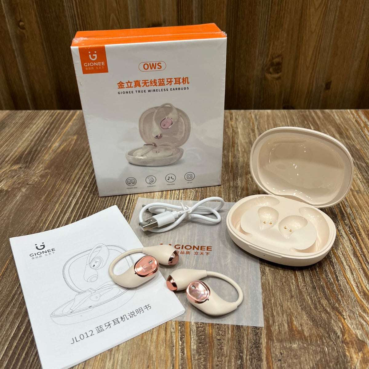 Gionee OWS True Wireless Earbuds JL012 – Open-Ear Bluetooth 5.4 Earphones with Charging Case