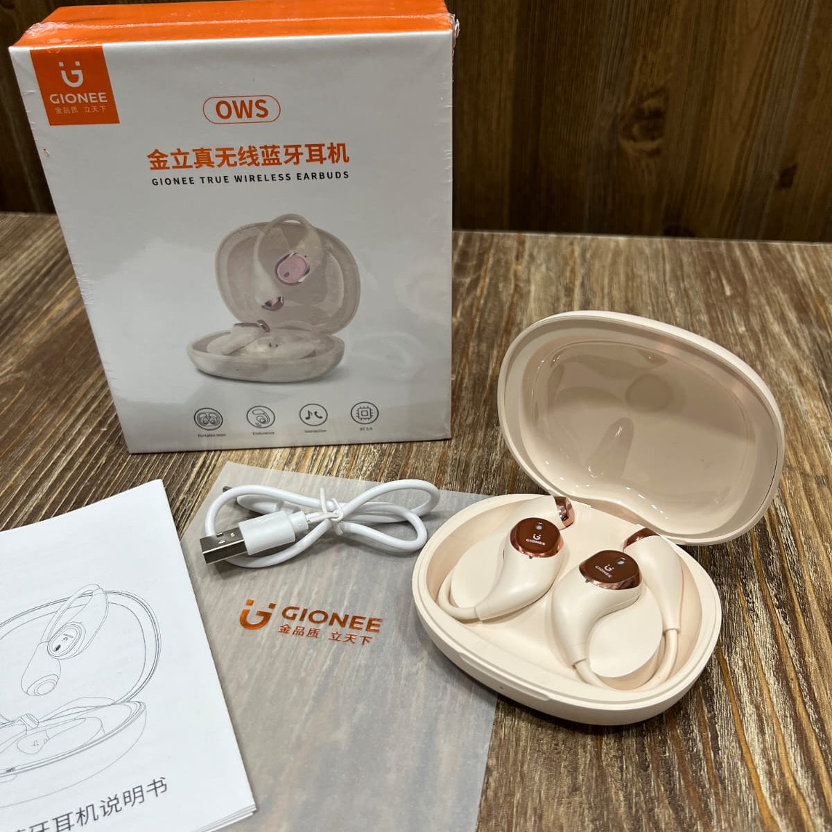 Gionee OWS True Wireless Earbuds JL012 – Open-Ear Bluetooth 5.4 Earphones with Charging Case