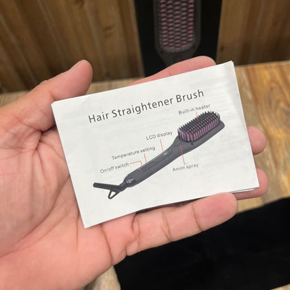 Hair Straightening Brush – Digital Display Ceramic Styler with Travel Pouch