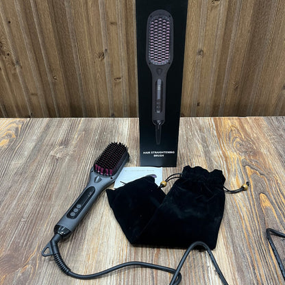 Hair Straightening Brush – Digital Display Ceramic Styler with Travel Pouch