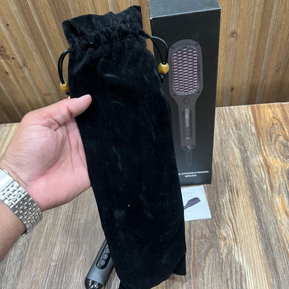 Hair Straightening Brush – Digital Display Ceramic Styler with Travel Pouch