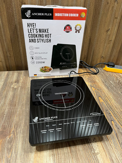 Ancher Plus 2200W Induction Cooker, Touch & Knob Control, Timer