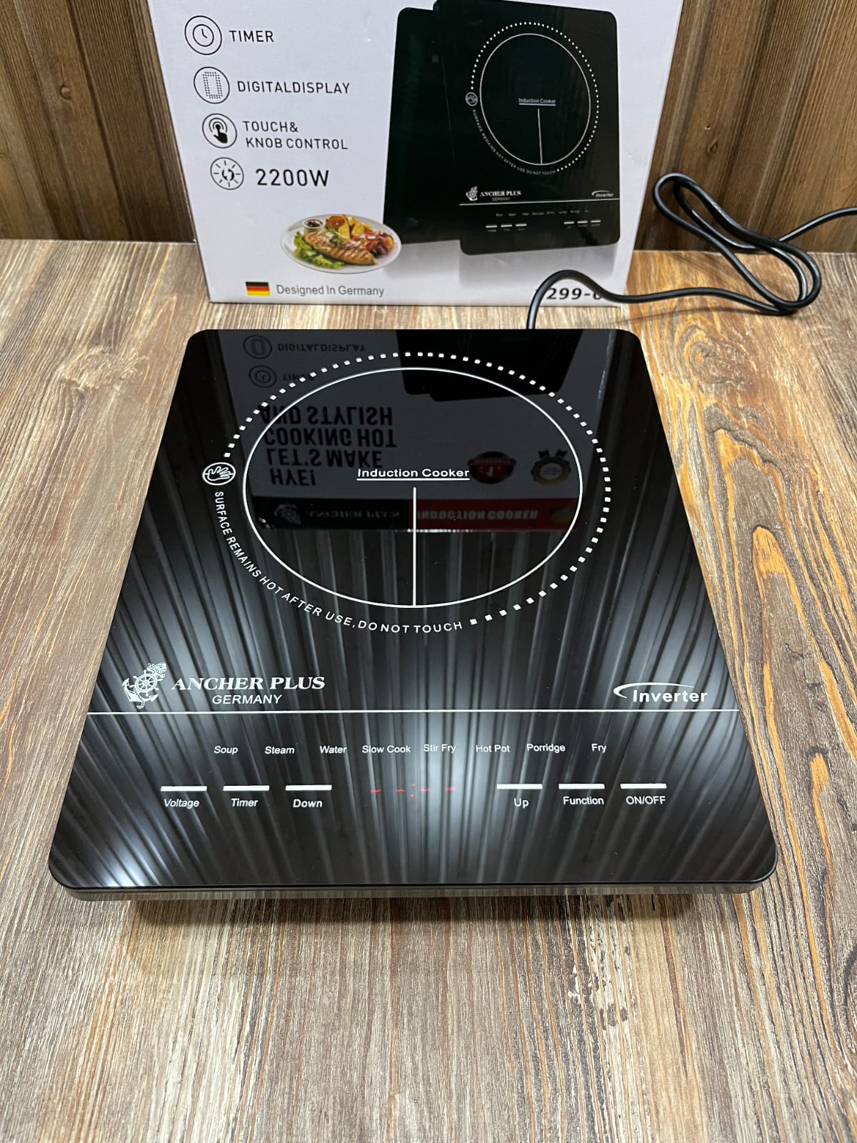 Ancher Plus 2200W Induction Cooker, Touch & Knob Control, Timer