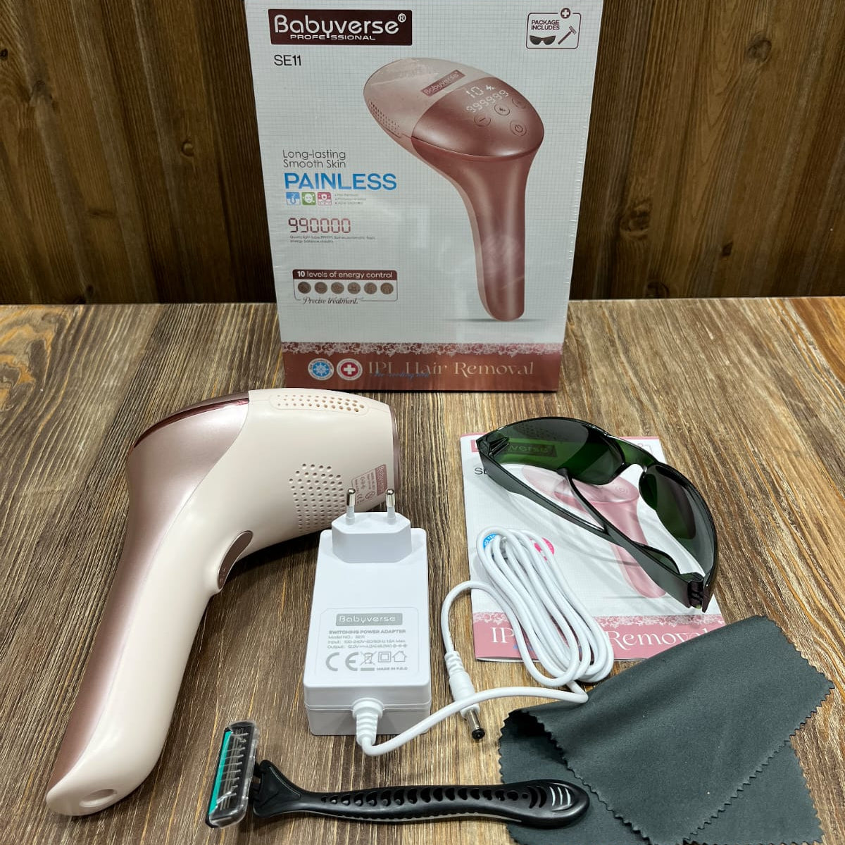 Babyverse SE11 IPL Hair Removal Device, 990000 Flashes, 10 Levels