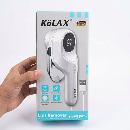 Kolax 75701 Digital Display Lint Remover | 1200mAh USB Rechargeable Fabric Shaver with 6 Rotating Blades