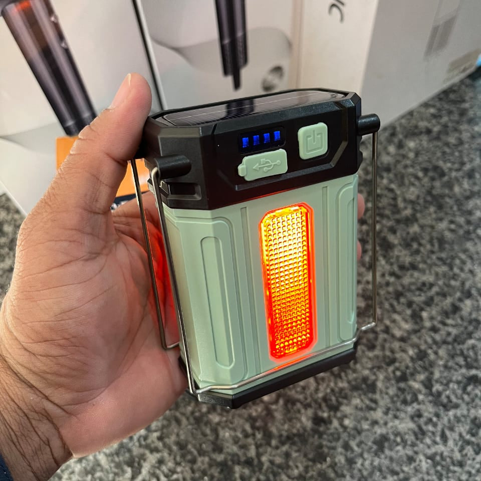 KS-8002 Solar Rechargeable Camping Light Type-C Multi-Function