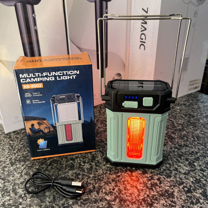 KS-8002 Solar Rechargeable Camping Light Type-C Multi-Function