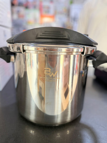 Black & White 12L Stainless Steel Pressure Cooker 26cm SSG-02