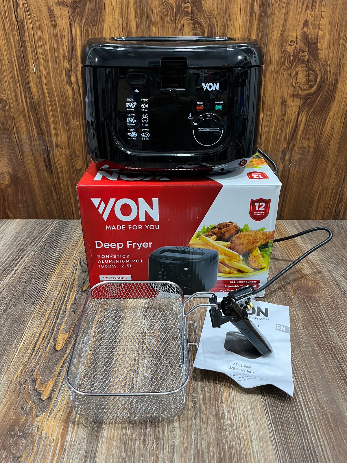 VON 2.5L Deep Fryer 1800W