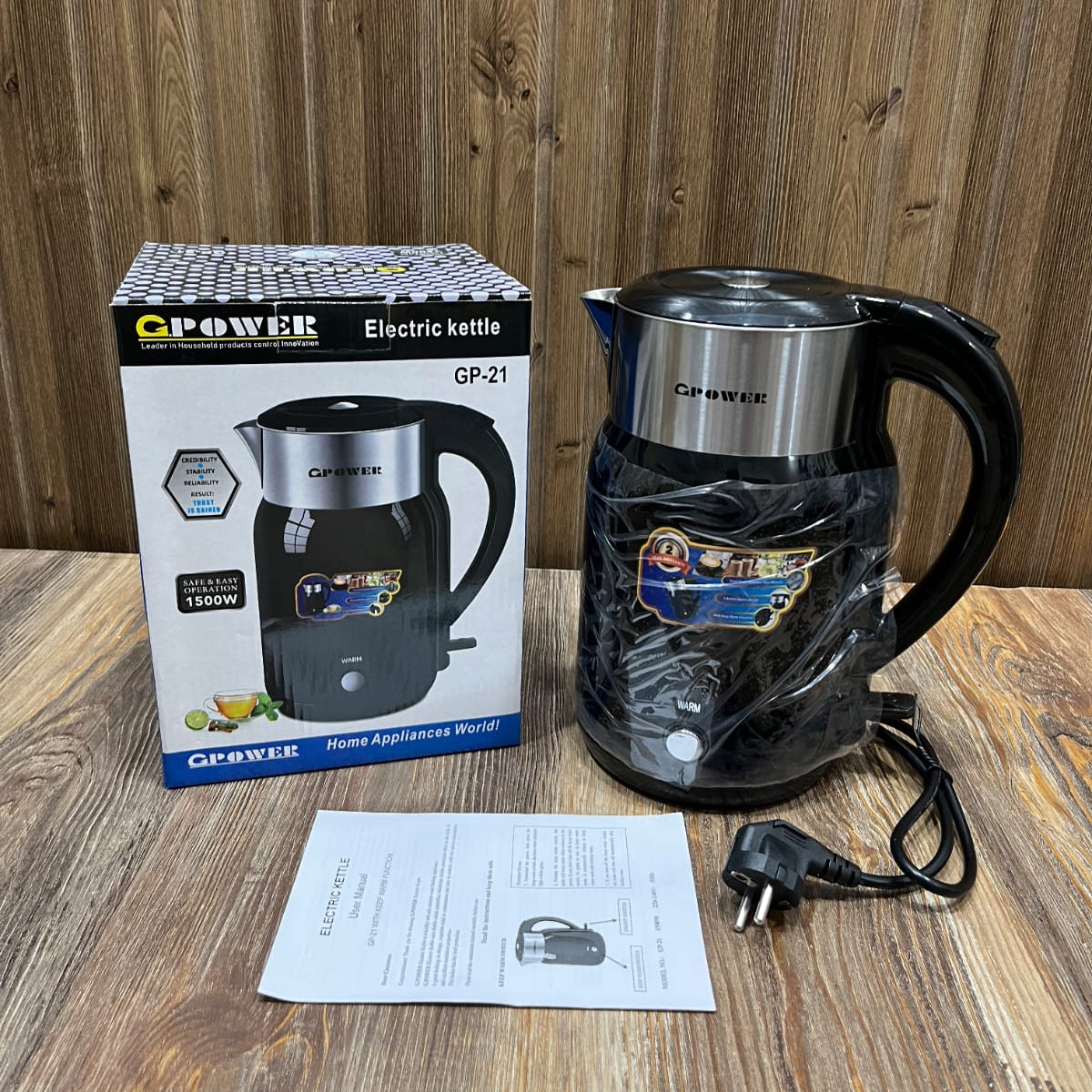 GPower GP-21 Electric Kettle 1500W Keep Warm