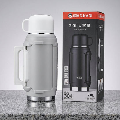D.KADI 2.0L Vacuum Flask – Hot & Cold Thermos (White)