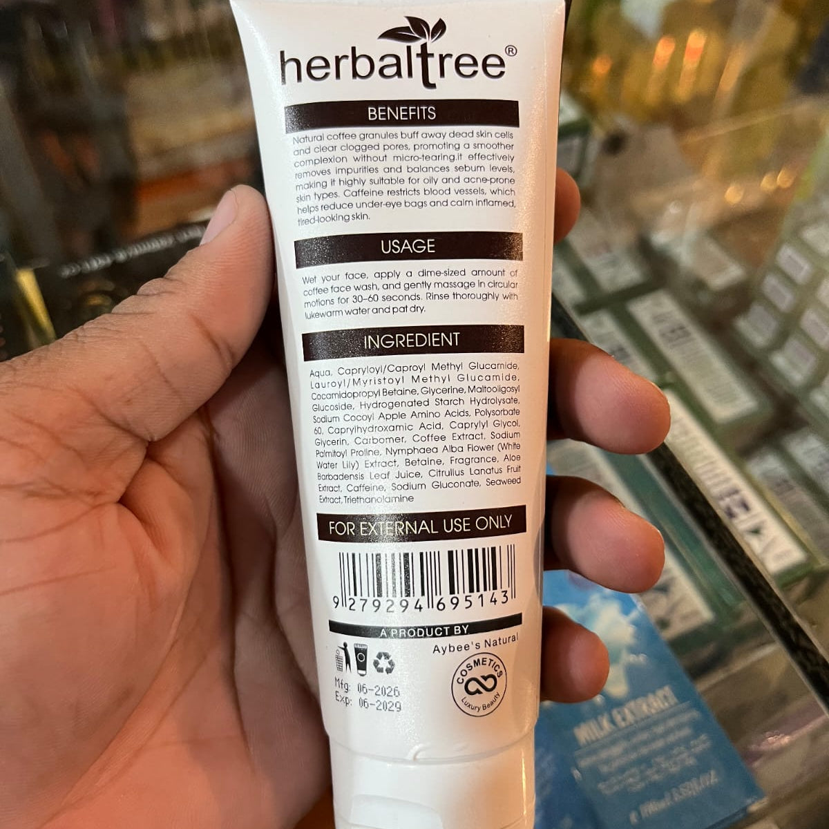 Herbaltree Raw Coffee Face Wash 100ml | Anti-Dullness & Brightening