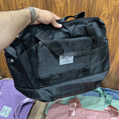 Fashion Expandable Travel Tote Bag - black