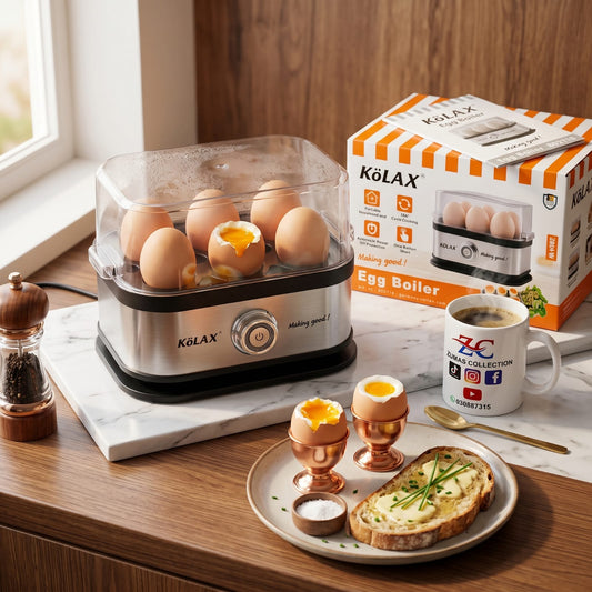 KöLAX 802718 Electric Egg Boiler | 200W Egg Steamer (6-Egg Capacity)