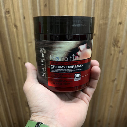 Keratin Moisturizing & Smooth Creamy Hair Mask (500ml)